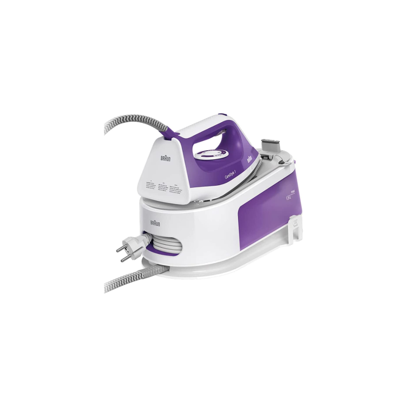 Braun Carestyle Steam Generator Iron Is 1014, 2200 Watts, Capacity 1.5L, Freeglide 3D Technology, White / Violet"Min 1 year manufacturer warranty"