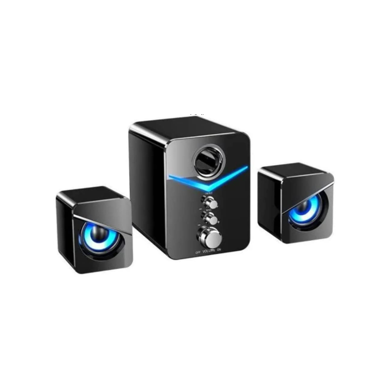 Bluetooth 5.0 Sound Bar HiFi Stereo Home Theatre Loudspeakers Bass Subwoofer with RGB LED Light and 3.5mm AUX Port for PC Smartphone Tablet Computer Laptop (Black)