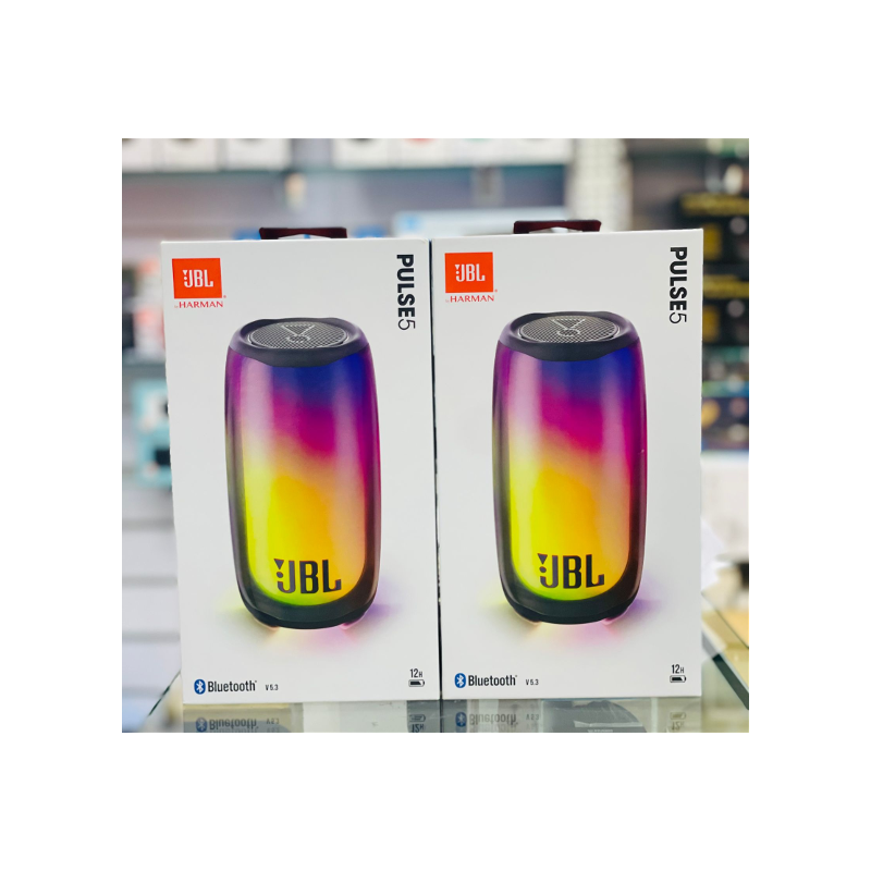 JBL Pulse 4 Portable Bluetooth Speaker with 360 degrees LED lights, powerful sound and deep bass, IPX7 waterproof, 12 hours of playtime, Black, JBLPULSE4BLKAM, JBL Pulse 4 - Black