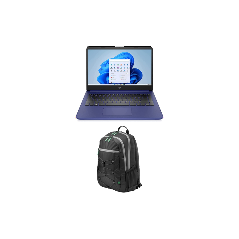 HP Laptop 14s fq0042ne, 14" FHD, AMD Ryzen 3, 4GB RAM, 128GB SSD, AMD Radeon Graphics, Win11 + HP Prelude 15.6 inch Backpack, Blue, 14fq0042+BACKPACK